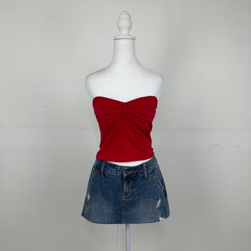 Red Bozzolo strapless tube top with twist detail size s